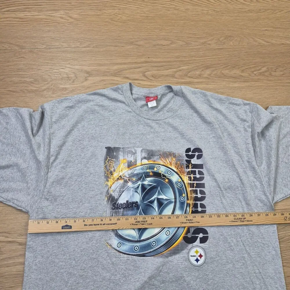 Vintage Pittsburgh Steelers T Shirt Mens 4XL Huge Graphic Logo Spellout Print